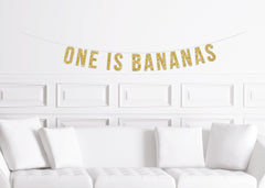 Monkey Themed 1st Birthday Decorations, One is Bananas Banner, Decor for a Zoo Party Animal First Birthday - Pretty Day