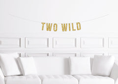 2nd Woodland Birthday Party Decoration, Two Wild Banner, Jungle Safari Woodland Theme Second Birthday Girl Boy - Pretty Day