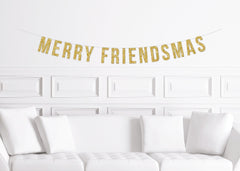 Merry Friendsmas Party Banner Decorations / Friends Christmas Party Decor / Friends Mas Office Christmas Party, Ugly Christmas Sweater Party - Pretty Day