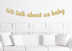 Gender Reveal Decorations, Let&#39;s Talk About Sex Baby Banner Sign for a Party, Boy or Girl? - Pretty Day