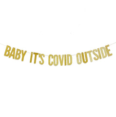 Office Christmas Decorations, Baby It’s Covid Outside Banner, Funny 2020 Christmas Banner, Office Work Zoom Party Decorations - Pretty Day