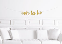 Ooh La La Lingerie Shower Brunch Decorations, Lingerie Bridal Shower Banner, Gold Glitter - Pretty Day