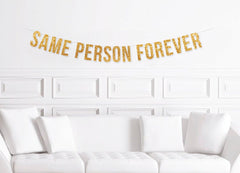 Non-Binary Bachelor Bachlorette Party Decorations They Them Bach Decor / Same Person Forever Cursive Banner - Pretty Day