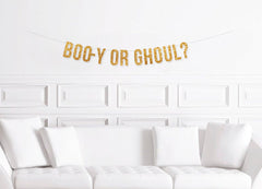 Halloween Gender Banner,  Boo-y or Ghoul? Decoration , October Pregnancy Announcement Decorations, Halloween Baby Shower Decor - Pretty Day