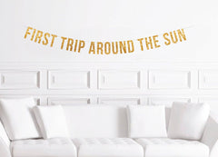 First Trip Around The Sun Banner, Sun Moon Planet 1st Birthday Decorations, Space First Birthday Decor, Boy or Girl Sunshine Decoration - Pretty Day