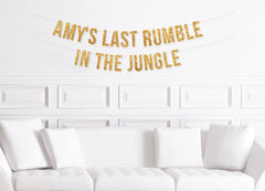 Personalized Jungle Safari Bachelorette Decorations, Custom Last Rumble in The Jungle Banner, Animal Print Bachelorette Decor - Pretty Day