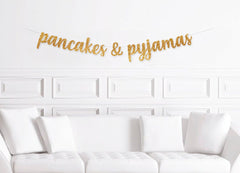 Pancakes and Pyjamas Banner, Sleepover Birthday Party Decorations, Pancake Themed Birthday Decor, Pancakes & Pyjamas Decoration - Pretty Day