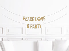 Peace, Love and Party Birthday Banner, Boho Hippy Birthday Decorations, 70s themed Birthday Decor, Girl - Pretty Day