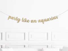 Party Like An Aquarius Banner, January Birthday Banner, Zodiac Birthday Party Decorations, Astrology Birthday Banner, February Birthday - Pretty Day