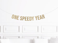 One Speedy Year Banner, Vintage Race Car Themed 1st Birthday, Car 1st Birthday Decorations, Vintage Car First Birthday Decor - Pretty Day