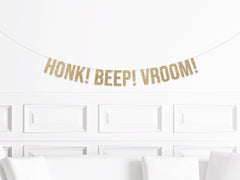 Vintage Race Car Birthday, Honk Beep Vroom Banner , Car 1st Birthday Decorations, Vintage Car First Birthday Decor, - Pretty Day