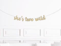 She&#39;s Two Wild Banner, Two Wild Birthday Party Decorations, Safari Themed 2nd Birthday Girl 2 Wild, Woodland Themed 2nd Birthday - Pretty Day