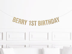 Berry 1st Birthday Banner, Berry Sweet One Decorations, Strawberry Themed Party Supplies, Strawberry 1st Birthday, First Birthday Girl - Pretty Day