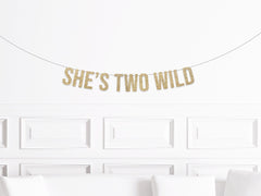 She&#39;s Two Wild Birthday Banner, Two Wild Birthday Party Decorations, Safari Themed 2nd Birthday Girl 2 Wild, Woodland Themed 2nd Birthday - Pretty Day