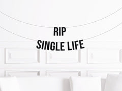 RIP Single Life Banner, Halloween Bachelorette Party Banner, October Bach Party Decor, Halloween Bach Party Sign - Pretty Day