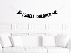 I Smell Children Banner, Hocus Pocus 2 Decor, Hocus Pocus Cursive Halloween Party Banner, Classroom Halloween Sign - Pretty Day