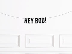 Hey Boo Halloween Garland, Hey Boo Halloween Party Banner, Halloween Decorations Indoor, Halloween Home Decor - Pretty Day