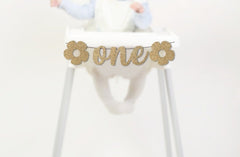 Daisy One High Chair Banner, Boho Daisy 1st Birthday Decorations, Flower Theme First Birthday Decor, Daisy Party Supplies - Pretty Day