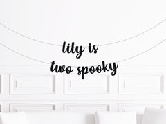 Halloween 2nd Birthday Decorations, Custom Two Spooky Banner, 2 Spooky 2nd Birthday Decor for Halloween Theme October Birthday - Pretty Day