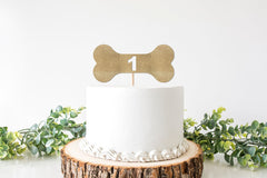 Dog Birthday Decorations, Bone Cake Topper, Doggy Puppy Theme Birthday, 1st 2nd 3rd 4th 5th Themed Doggie Party - Pretty Day