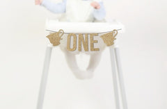 Alice in Onederland High Chair Banner, Tea Party 1st Birthday Decorations, Tea Cup Theme First Birthday Decor, Wonderland Party Supplies - Pretty Day