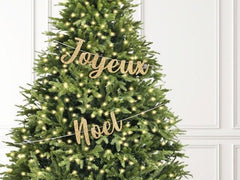 French Merry Christmas Tree Decorations, Joyeux Noel Christmas Tree Banner, Christmas Tree Wrap Banner, Christmas Tree Bunting, En Francais - Pretty Day