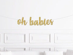 Oh Babies Banner, Twin Baby Shower - Pretty Day