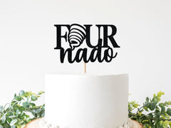 Fournado 4th Birthday Cake Topper, Four Nado Birthday Decorations, Little Four-Nado Tornado Party Supplies Banner, Sign Boys Forth Birthday - Pretty Day