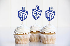 Hanukkah Cupcake Toppers, Dreidel Cupcake Decorations, Happy Chanukah  Decor, Cake Decorations, Party Supplies - Pretty Day