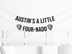 Fournado 4th Birthday Decorations, Four Nado Birthday Decor, Little Four-Nado Tornado Party Supplies Banner, Sign Boys Forth Birthday Ideas - Pretty Day