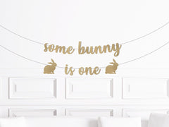 Some Bunny Is One First Birthday Decorations, Bunny Themed 1st Birthday Banner, Bunny Cake Smash Party Supplies - Pretty Day