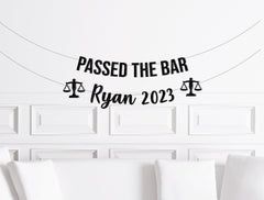 Law Graduation Party Decorations, Passed The Bar Banner Custom with Name and Year, Case Closed Decor, JD Graduate Party Supplies - Pretty Day