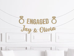 Engagement Decorations, Sign for Engagement Party, Custom Engagement Garland, Names Photobooth, Party Supplies, Backdrop - Pretty Day