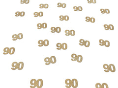 90th Birthday Decorations, Glitter Paper 90 Confetti, 90  Decor, Party Supplies Nintieth Ninety Man Woman, Gold, Rose Gold, Anniversary - Pretty Day