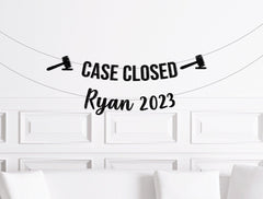 Law School Graduation Party Decorations, Case Closed Banner Custom with Name and Year, Passed the Bar Decor, JD Graduate Party Supplies - Pretty Day