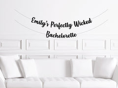 Witch Themed Bachelorette Decorations, Halloween Bach Decor, Perfectly Wicked Custom Banner, October Bachelorette,  Villain - Pretty Day