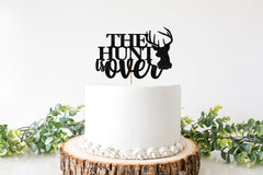 The Hunt is Over Wedding Cake Topper, Hunting Theme Bachelorette Decor, Hunting Bach Decorations, Hunter&#39;s Wedding Party Supplies - Pretty Day