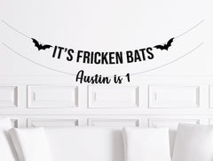 Halloween Birthday Banner, Halloween Birthday Decorations, It&#39;s Fricken Bats Custom Decor, Freakin Bats Bachelorette - Pretty Day