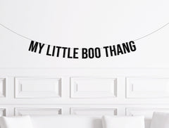 Halloween Baby Shower Decorations, My Little Boo Thang Banner, October 1st Birthday Decor, Ghost Theme Baby Shower Little Boo - Pretty Day