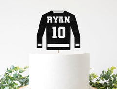 Hockey Birthday Party Decorations, Party Supplies, Theme Decor, Jersey Cake Topper Sign, 1st 2nd 10th Boy, Husband Personalized Custom Man - Pretty Day