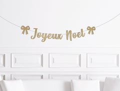 French Merry Christmas Tree Decorations, Joyeux Noel Christmas Tree Banner, Mantle Decoration, Fireplace Decor, En Francais - Pretty Day