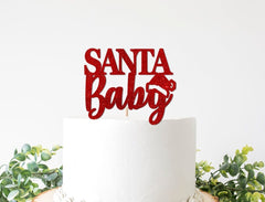 Santa Baby Cake Topper - Christmas Baby Shower - Pretty Day