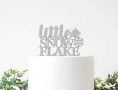 Winter Baby Shower Decorations, Little Snowflake Cake Topper , A Little Snowflake is On The Way Theme Decor Boy Girl Is One 1st Birthday - Pretty Day