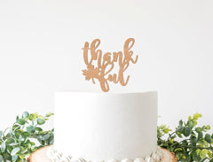 Thankful Thanksgiving Cake Topper Thanks Giving Sign Table Centerpiece Give Thanksl Dinner Decor Party Food Pick Friendsgiving Decorations - Pretty Day