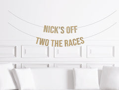 Custom Two The Races Banner, Personalized Horse Race Themed 2nd Birthday Banner, Race Car Theme Decor Decorations, Racecar Second Derby - Pretty Day