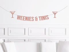 Weenies and Tinis Banner, Martini Themed Bachelorette Party Decorations, Bach Decor, Funny Unique Bachelorette Ideas 2023 - Pretty Day