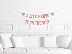 Valentines Day Baby Shower Decorations, A Little Love Is On The Way Banner, Valentine Decor, Is Almost Here, Conversation Heart - Pretty Day