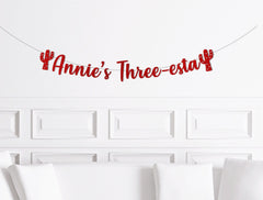 Custom Three esta Banner, Fiesta 3rd Birthday Decorations, Threeesta Party Decor, Three-esta Sign Party Supplies, 3 Third - Pretty Day