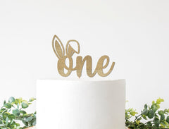 Some Bunny is Turning One Cake Topper, Easter 1st Birthday Cake Smash Shoot, One Cake Sign with Bunny Ears, Spring First Birthday Decor - Pretty Day