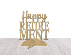 Retirement Party Decorations, Happy Retirement Table Centerpiece, Glitter Paper Free Standing, Table Decor, Sign, Work Party, Freestanding - Pretty Day